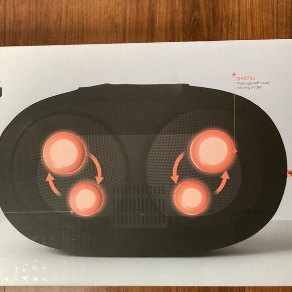 Sharper Image Compact Shiatsu Massager Rotating Nodes & Heat Therapy Kneading - Picture 3 of 7